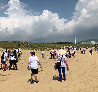 Beach clean-up activity in Taiwan