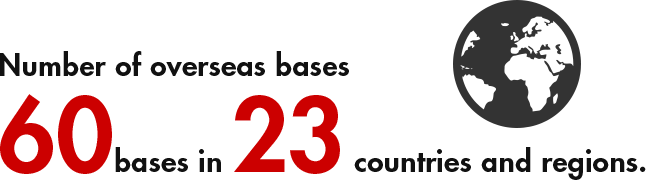 60 bases in 23 countries and regions.